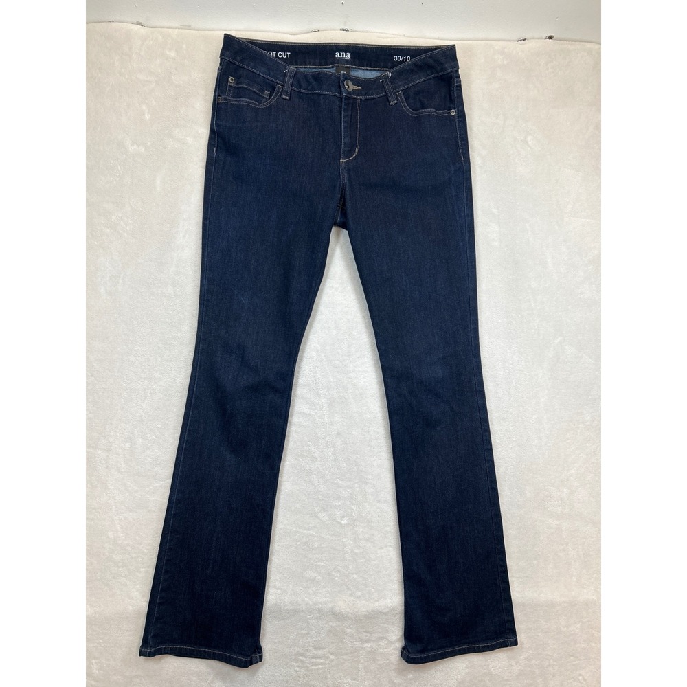 ana Jeans Womens 30/10 Blue Denim Boot Cut Dark‎ Wash